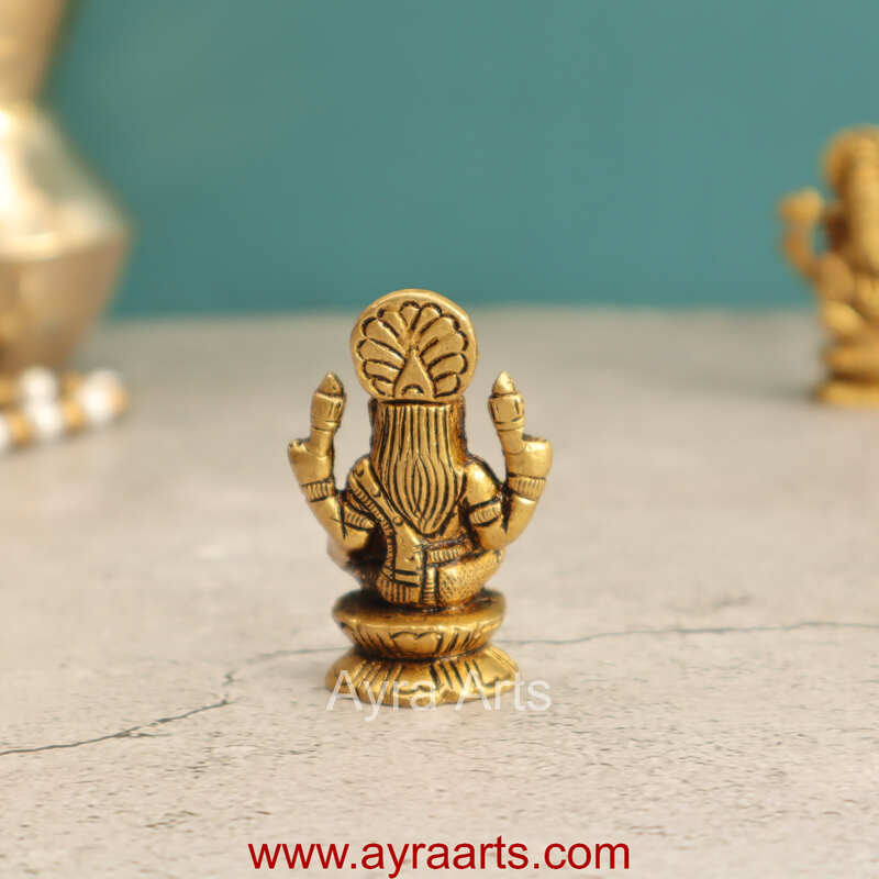 Elegant Brass Lakshmi Idol - 2 Inch Height