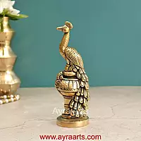 Brass Peacock Decor - 7 Inch Height