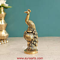 Brass Peacock Decor - 7 Inch Height
