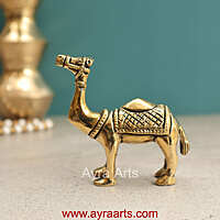 Brass Standing Camel Statue Vastu Recommended Showpiece - 4 Inch Height