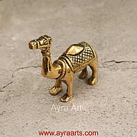 Brass Standing Camel Statue Vastu Recommended Showpiece - 4 Inch Height