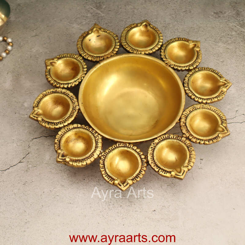 Brass Diya Urli