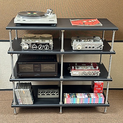 VAC - 4 Shelf Double Width - 44” x 20” AV Rack V2 - Black - AVR-4S-2CV2