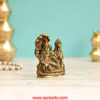 Lakshmi Sametha Vishnu Murthi Idol In Brass - 4 Inch Height