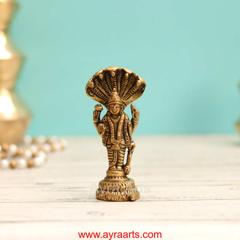 Brass Vishnu Murthi Idol - 4 Inch Height