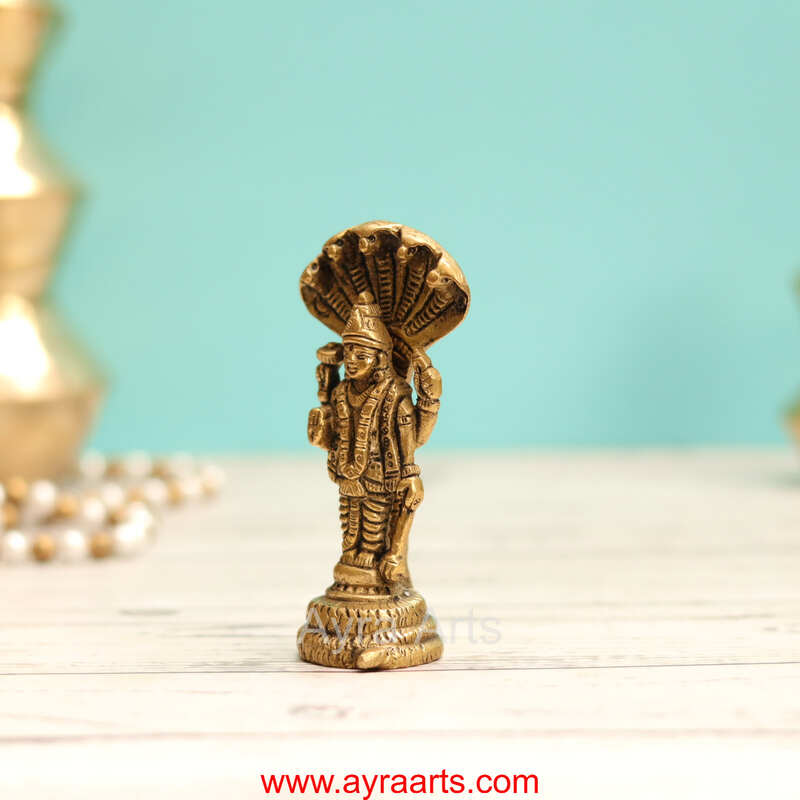 Brass Vishnu Murthi Idol - 4 Inch Height