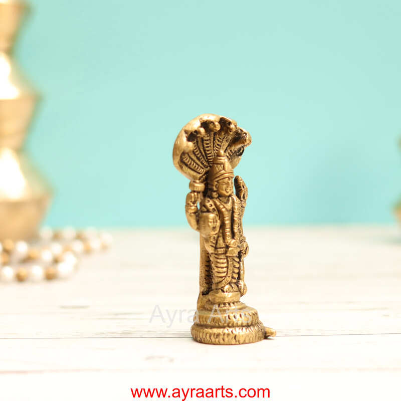 Brass Vishnu Murthi Idol - 4 Inch Height