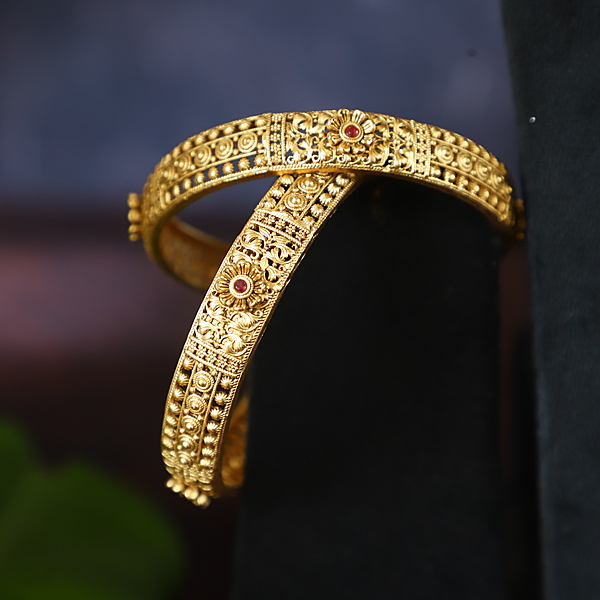 Brass Based Floral Bangle