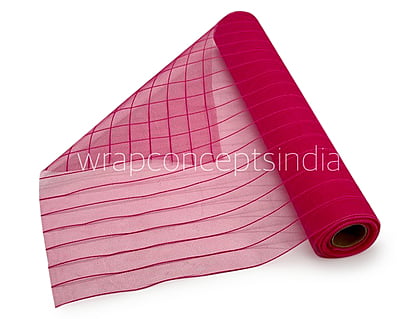 Net Roll Self Stripes - Red/Fuchsia