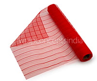Net Roll Self Stripes - Red/Fuchsia