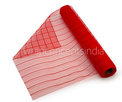 Net Roll Self Stripes - Red/Fuchsia