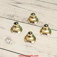 Brass Round Wick Holder for Deepam Lavanga Cotton Wick Holder For Pooja - Set of 4 - Perfect for Diya Lighting