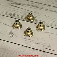 Brass Round Wick Holder for Deepam Lavanga Cotton Wick Holder For Pooja - Set of 4 - Perfect for Diya Lighting