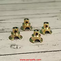 Brass Round Wick Holder for Deepam Lavanga Cotton Wick Holder For Pooja - Set of 4 - Perfect for Diya Lighting