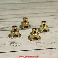 Brass Round Wick Holder for Deepam Lavanga Cotton Wick Holder For Pooja - Set of 4 - Perfect for Diya Lighting