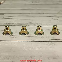 Brass Round Wick Holder for Deepam Lavanga Cotton Wick Holder For Pooja - Set of 4 - Perfect for Diya Lighting