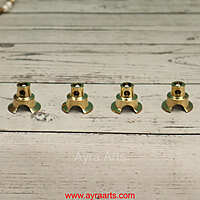Brass Round Wick Holder for Deepam Lavanga Cotton Wick Holder For Pooja - Set of 4 - Perfect for Diya Lighting