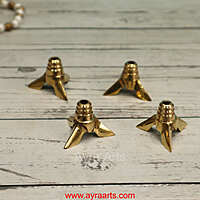 Brass Lavanga Cotton Wick Holder For Pooja - Set of 4 - Perfect for Diya Lighting