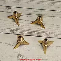 Brass Lavanga Cotton Wick Holder For Pooja - Set of 4 - Perfect for Diya Lighting