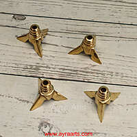 Brass Lavanga Cotton Wick Holder For Pooja - Set of 4 - Perfect for Diya Lighting
