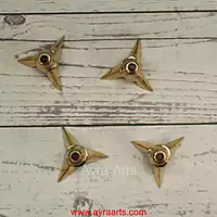 Brass Lavanga Cotton Wick Holder For Pooja - Set of 4 - Perfect for Diya Lighting