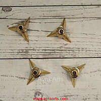 Brass Lavanga Cotton Wick Holder For Pooja - Set of 4 - Perfect for Diya Lighting