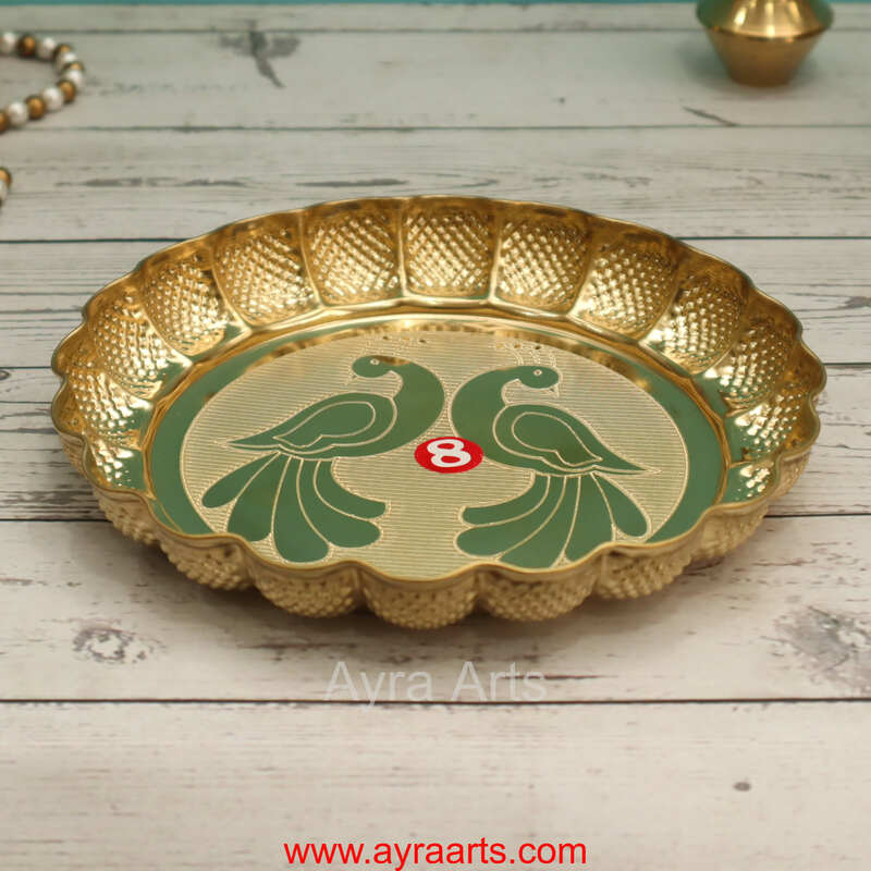 Brass Peacock Design Eitching Plate - Size 8