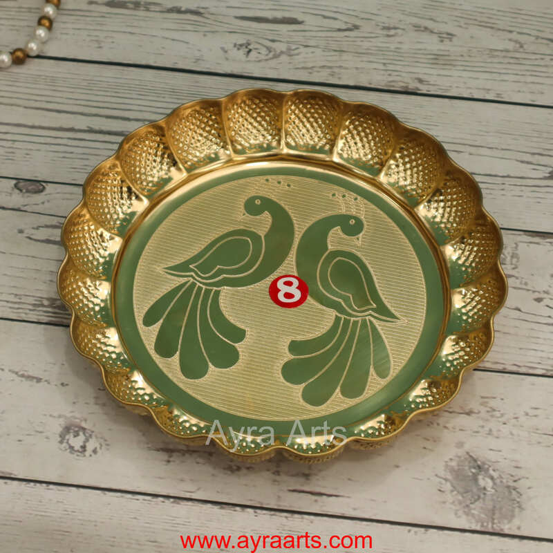 Brass Peacock Design Eitching Plate - Size 8