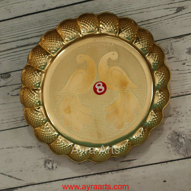 Brass Peacock Design Eitching Plate - Size 8