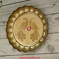 Brass Peacock Design Eitching Plate - Size 8