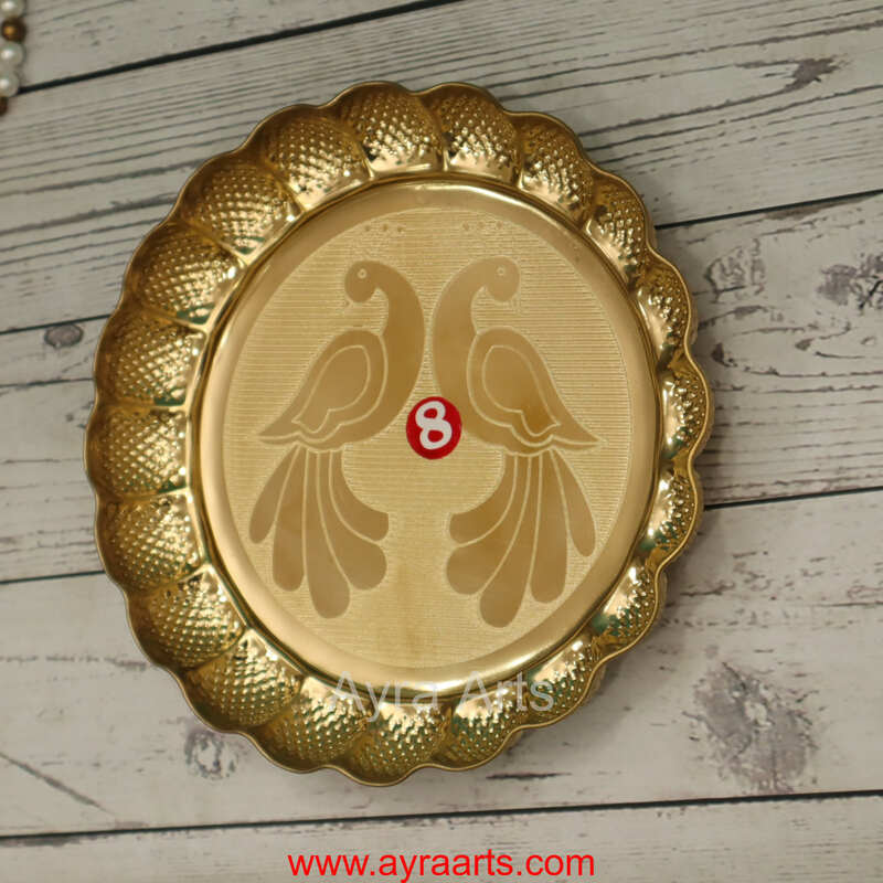 Brass Peacock Design Eitching Plate - Size 8