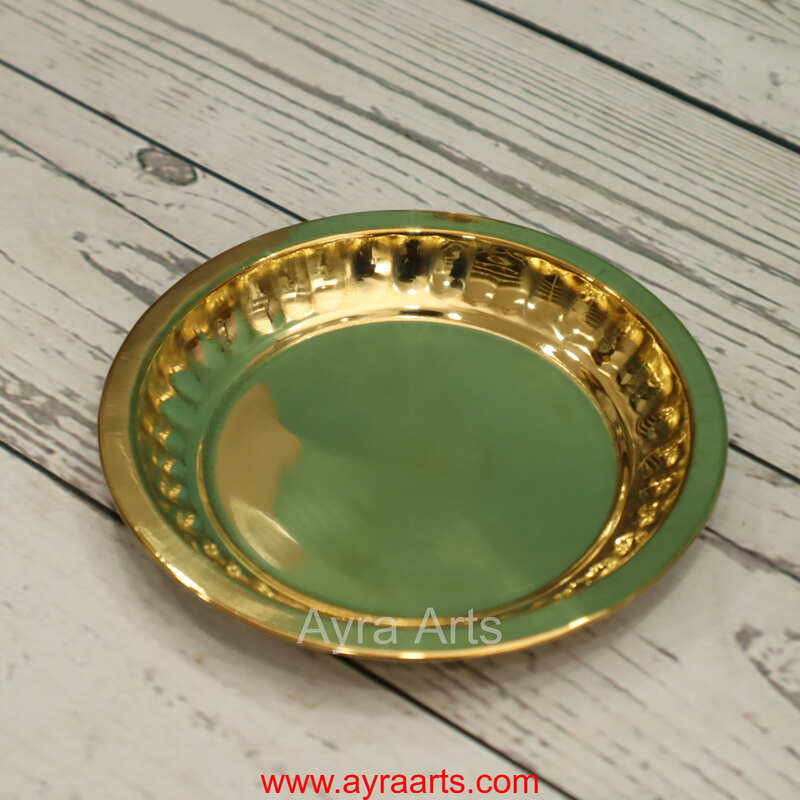 Brass Sargam Plate for Pooja Size 3 - 4 Inch Length