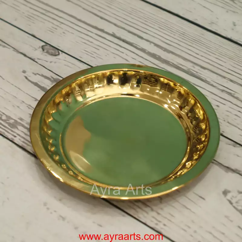 Brass Sargam Plate for Pooja Size 3 - 4 Inch Length