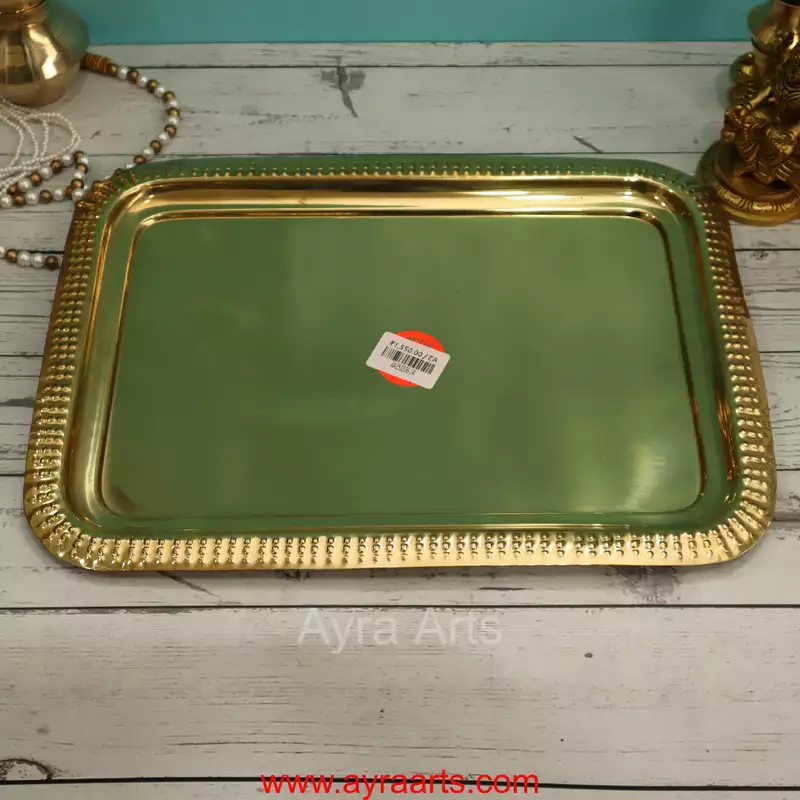 Brass Rectangle Tray - 14.5 Inch Length
