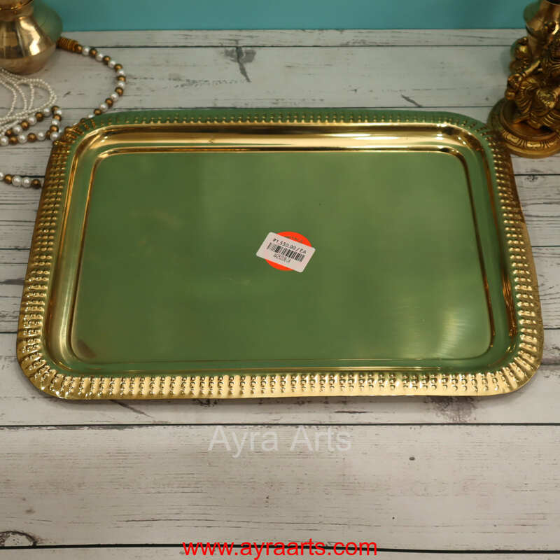 Brass Rectangle Tray - 14.5 Inch Length