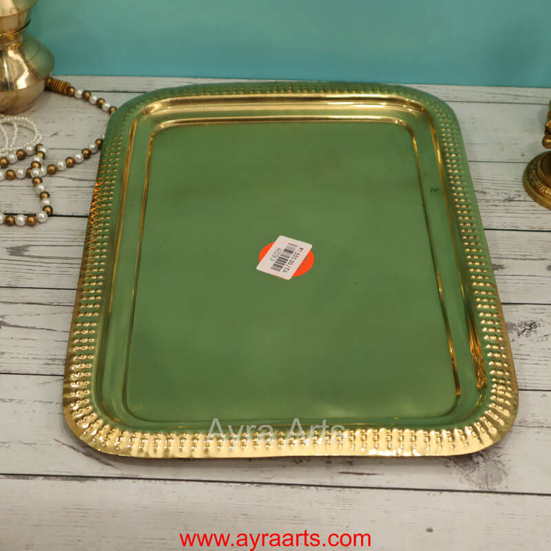 Brass Rectangle Tray - 14.5 Inch Length