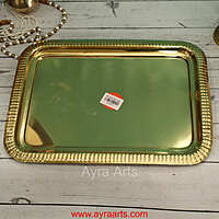 Brass Rectangle Tray - 14.5 Inch Length