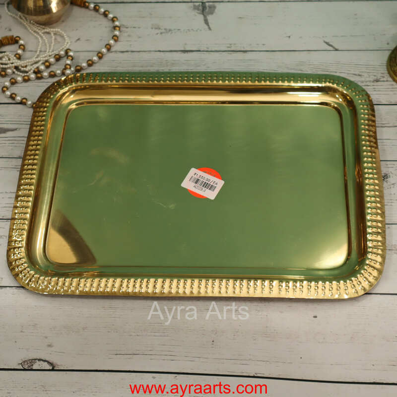 Brass Rectangle Tray - 14.5 Inch Length