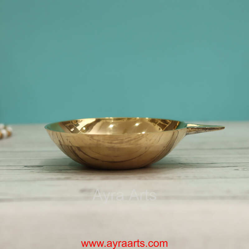 Brass Plain Agal Diya Deepam Vilakku - 2 Inch Length