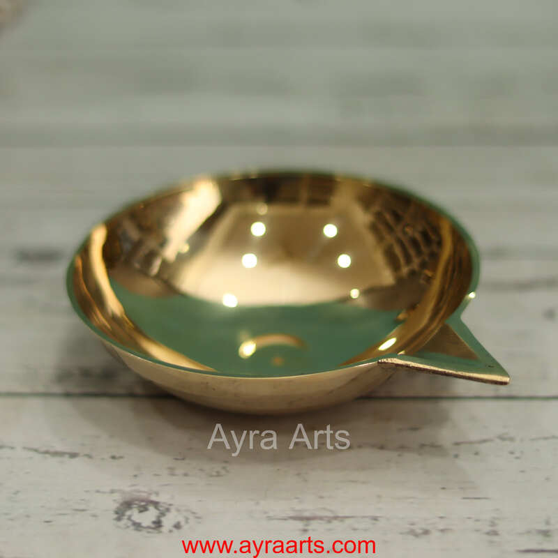 Brass Plain Agal Diya Deepam Vilakku - 5 Inch Length
