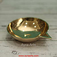 Brass Plain Agal Diya Deepam Vilakku - 2 Inch Length