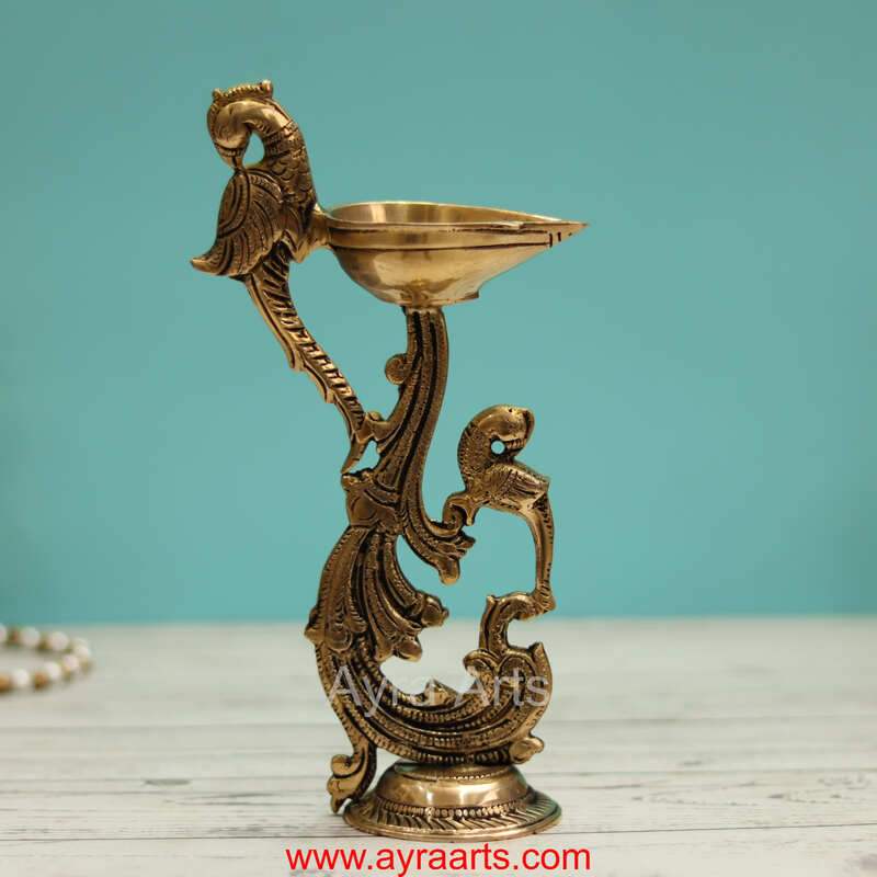 Brass Bird Diya - 8.5 Inch Height