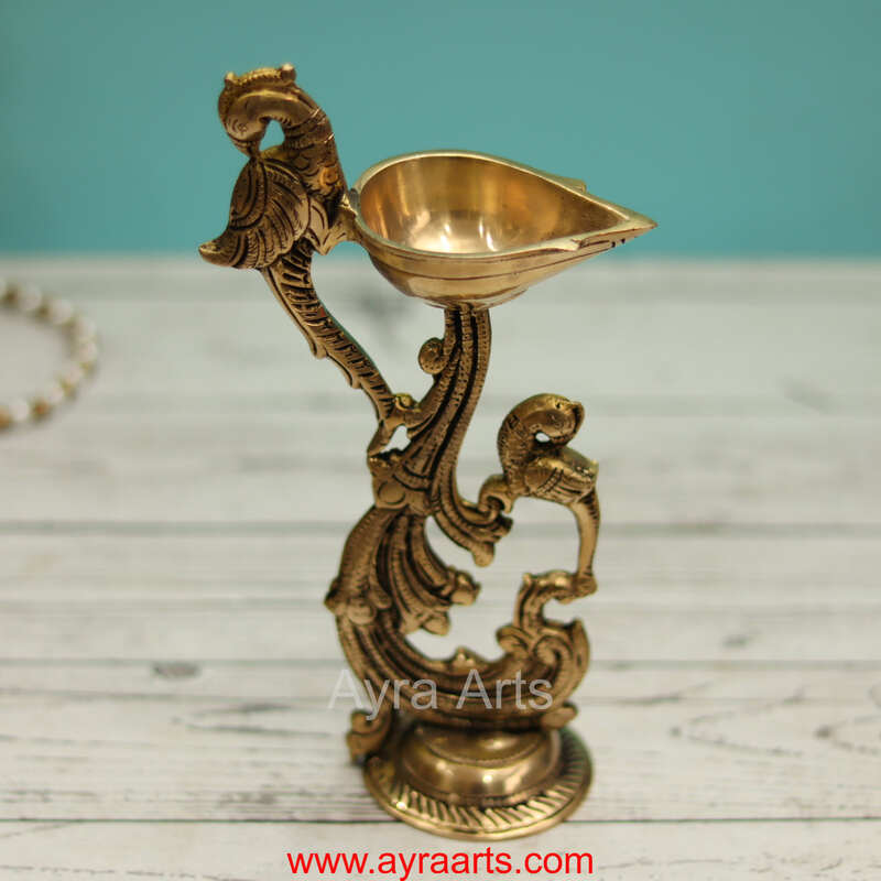 Brass Bird Diya - 8.5 Inch Height
