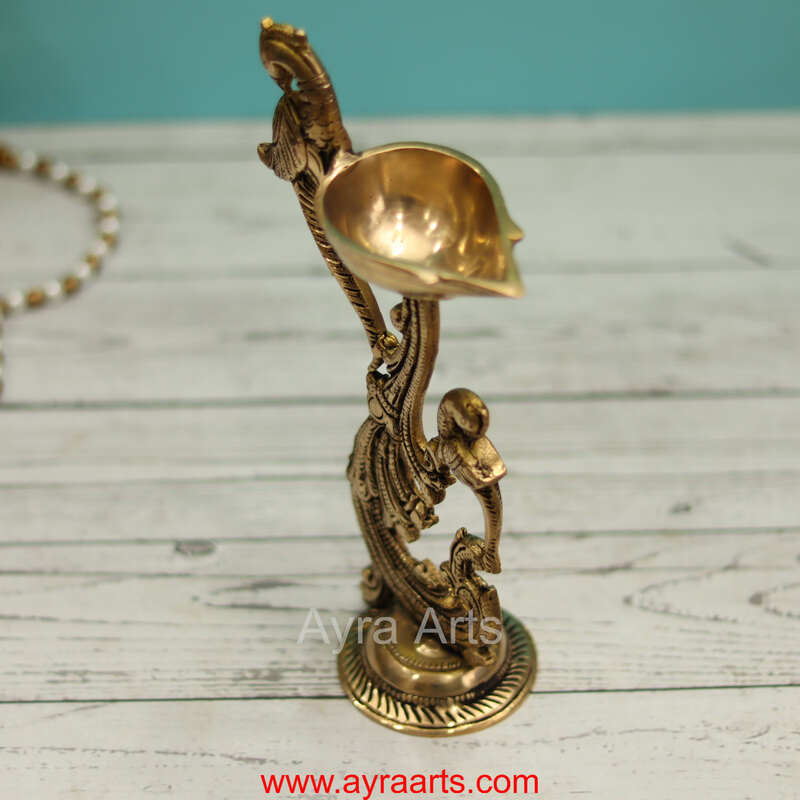 Brass Bird Diya - 8.5 Inch Height