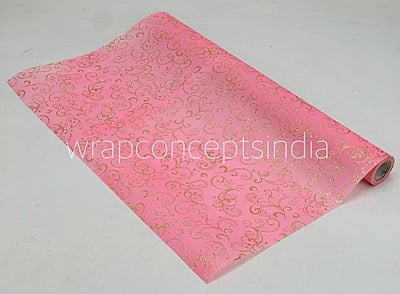 Pink with Gold Swirleys