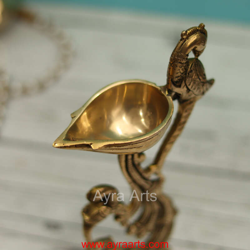 Brass Bird Diya - 8.5 Inch Height