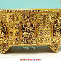 Brass Ashta Lakshmi Pooja Flower Basket Phool Butti Poola Butta - 9.5 Inch Length