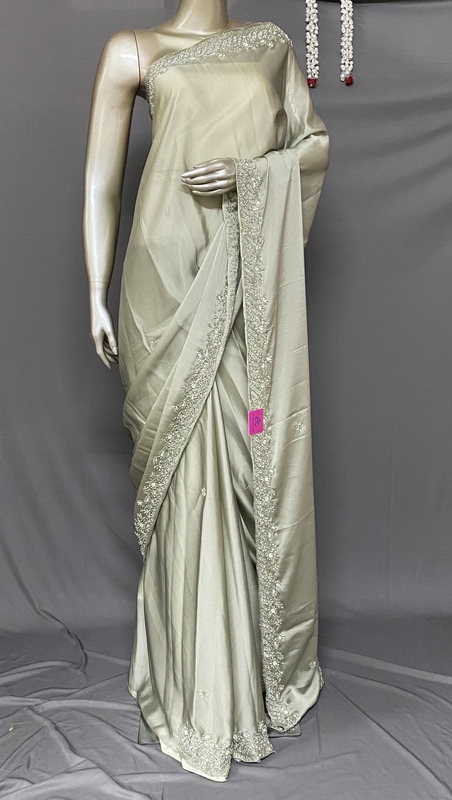 Catherine - The Georgette saree with kardana and Bead Border 17152