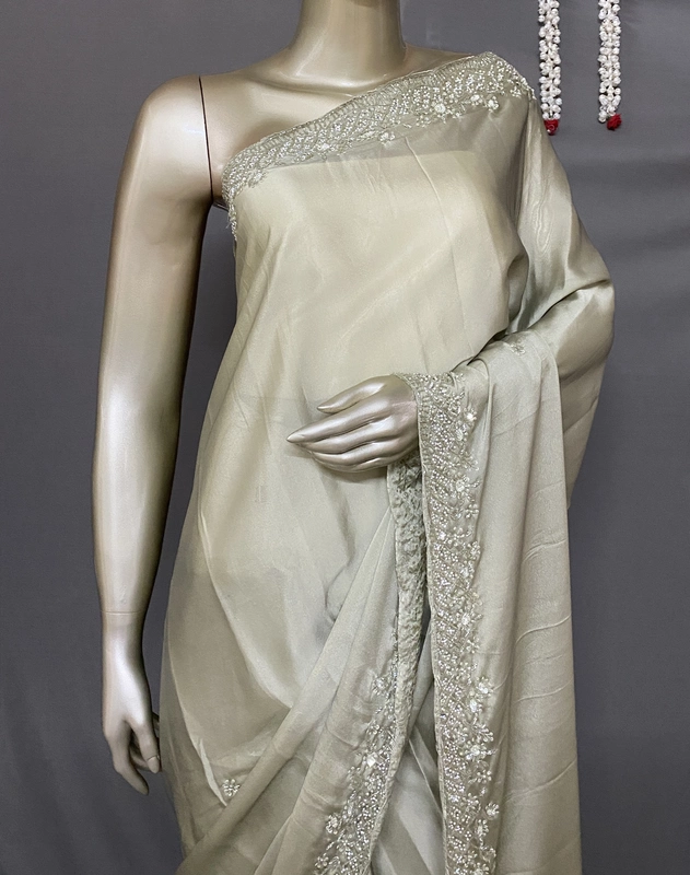 Catherine - The Georgette saree with kardana and Bead Border 17152