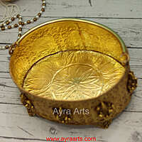 Brass Ashta Lakshmi Pooja Flower Basket Phool Butti Poola Butta - 9.5 Inch Length